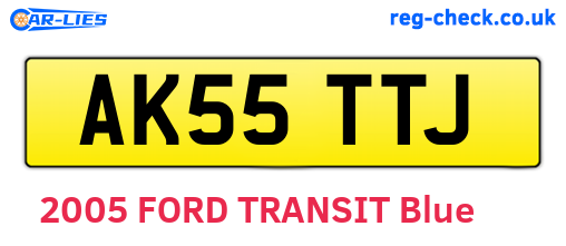 AK55TTJ are the vehicle registration plates.
