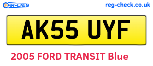AK55UYF are the vehicle registration plates.