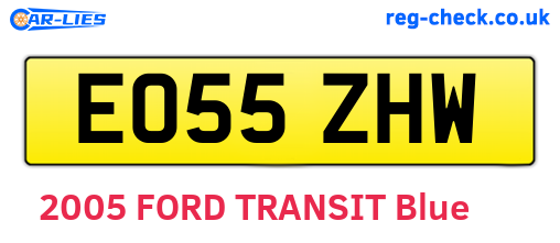 EO55ZHW are the vehicle registration plates.