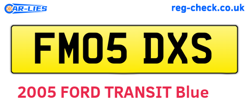 FM05DXS are the vehicle registration plates.