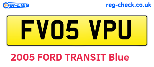 FV05VPU are the vehicle registration plates.