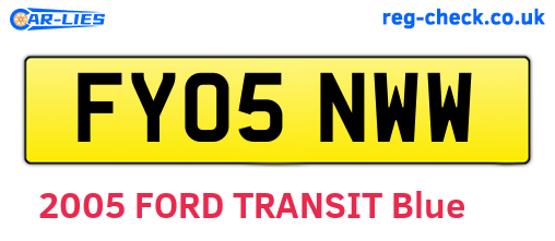 FY05NWW are the vehicle registration plates.
