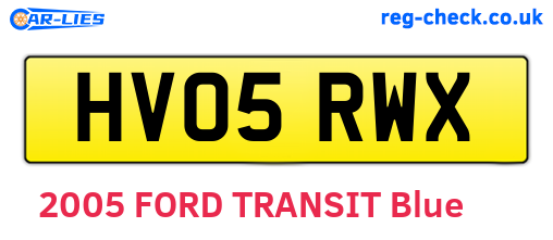 HV05RWX are the vehicle registration plates.