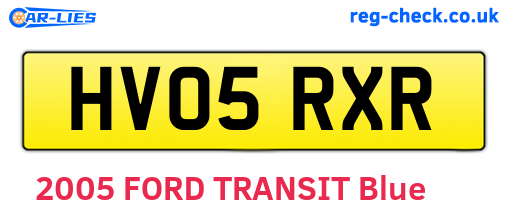 HV05RXR are the vehicle registration plates.