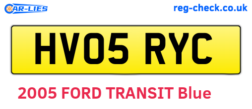 HV05RYC are the vehicle registration plates.