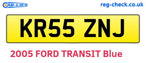 KR55ZNJ are the vehicle registration plates.