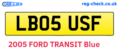 LB05USF are the vehicle registration plates.