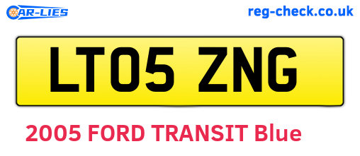 LT05ZNG are the vehicle registration plates.