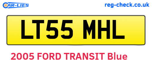 LT55MHL are the vehicle registration plates.