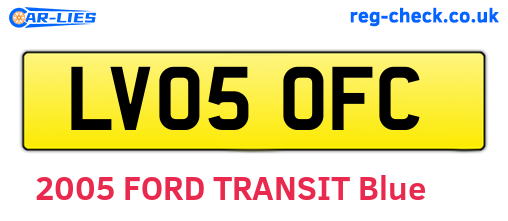 LV05OFC are the vehicle registration plates.