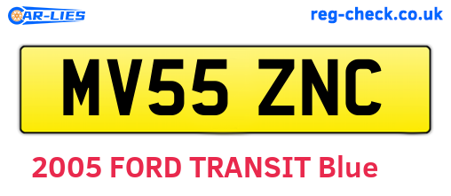 MV55ZNC are the vehicle registration plates.