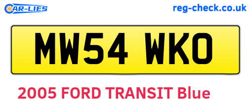 MW54WKO are the vehicle registration plates.