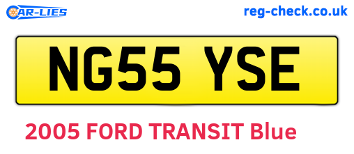 NG55YSE are the vehicle registration plates.