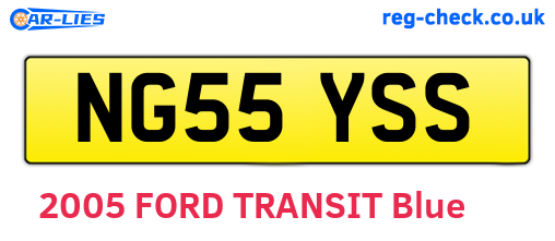 NG55YSS are the vehicle registration plates.