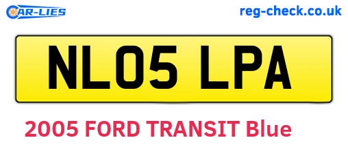 NL05LPA are the vehicle registration plates.