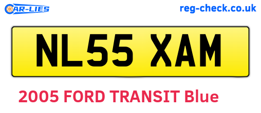 NL55XAM are the vehicle registration plates.