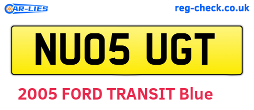 NU05UGT are the vehicle registration plates.