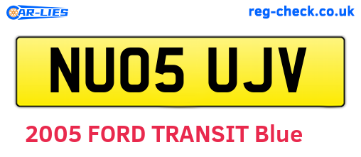 NU05UJV are the vehicle registration plates.
