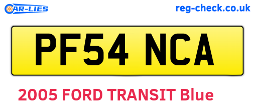 PF54NCA are the vehicle registration plates.