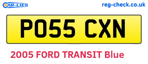 PO55CXN are the vehicle registration plates.