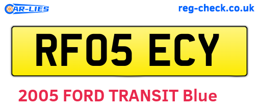 RF05ECY are the vehicle registration plates.