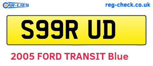 S99RUD are the vehicle registration plates.