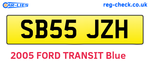 SB55JZH are the vehicle registration plates.