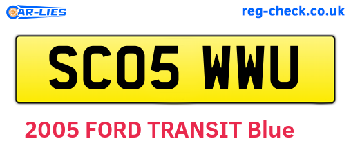 SC05WWU are the vehicle registration plates.