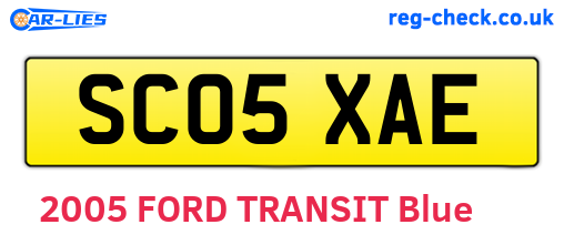 SC05XAE are the vehicle registration plates.