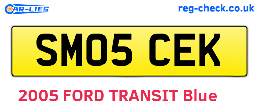 SM05CEK are the vehicle registration plates.