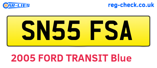 SN55FSA are the vehicle registration plates.