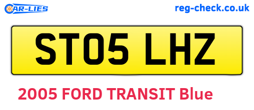 ST05LHZ are the vehicle registration plates.