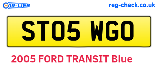 ST05WGO are the vehicle registration plates.
