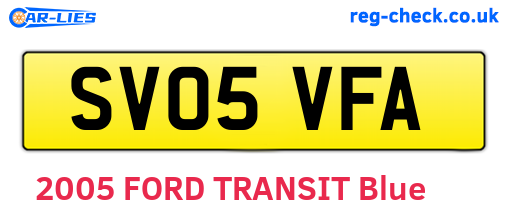 SV05VFA are the vehicle registration plates.