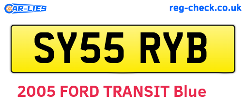 SY55RYB are the vehicle registration plates.
