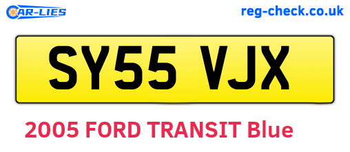 SY55VJX are the vehicle registration plates.
