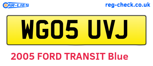 WG05UVJ are the vehicle registration plates.