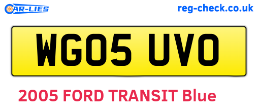 WG05UVO are the vehicle registration plates.