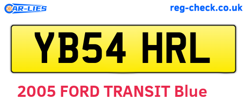 YB54HRL are the vehicle registration plates.