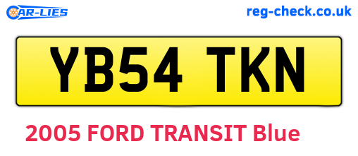 YB54TKN are the vehicle registration plates.