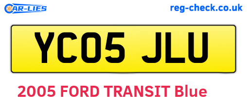 YC05JLU are the vehicle registration plates.