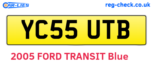 YC55UTB are the vehicle registration plates.