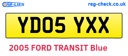 YD05YXX are the vehicle registration plates.