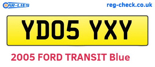YD05YXY are the vehicle registration plates.