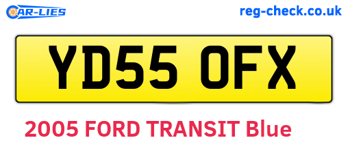 YD55OFX are the vehicle registration plates.