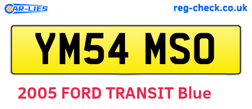 YM54MSO are the vehicle registration plates.