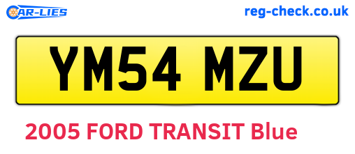 YM54MZU are the vehicle registration plates.