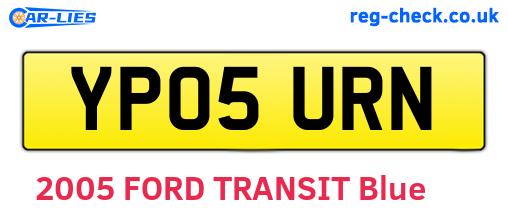 YP05URN are the vehicle registration plates.