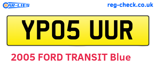 YP05UUR are the vehicle registration plates.