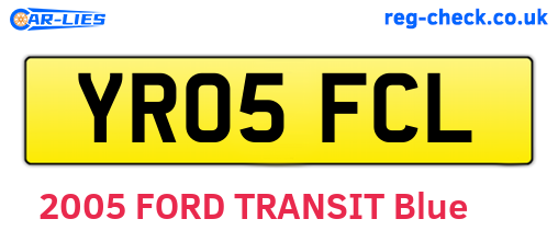 YR05FCL are the vehicle registration plates.
